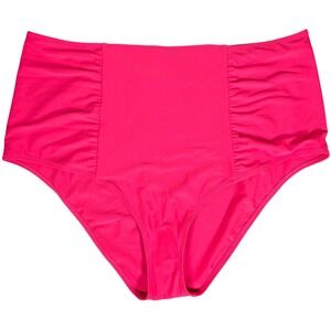 Aerie High Waisted Full Coverage Bikini‎ Bottom Bright Pink XXL NWT